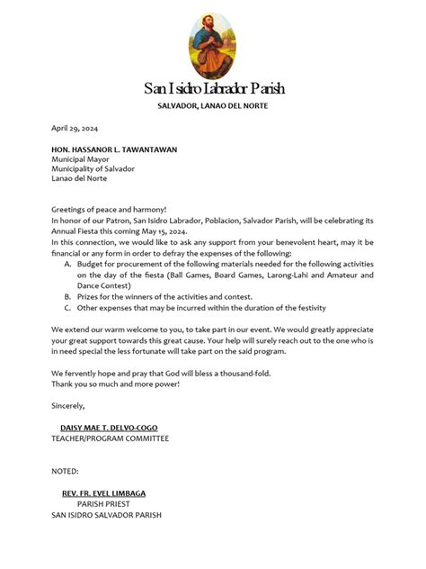 solicitation letter for financial support tagalog|SOLICITATION LETTER FOR FIESTA.docx .